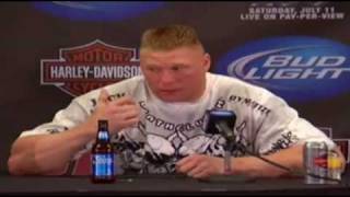 Brock Lesnar Apology UFC 100 Post Fight Press Conference w GSP amp Dana White [upl. by Ahtanoj]