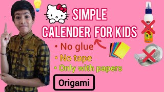 How To Make Origami Calender 2021  DIY Calender  New Year Crafts  calender without glue navaneet [upl. by Edas]