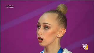 Anthem of Ukraine 2022 FIG Pesaro World Cup ribbon Viktoriia Onopriienko [upl. by Sly824]