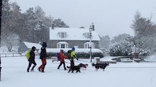 Storm Eunice brings fresh heavy snowfall to Braemar in North East Scotland on 18th February 2022 [upl. by Odlaner]