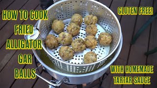 How To Cook Alligator Gar  Making Fried Gar Balls Boulettes amp Homemade TarTar Sauce  Gluten Free [upl. by Toombs80]