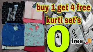 AJIO offers today branded kurti sets BUY 1 GET 4 FREE How To order 0 price buy1get4free [upl. by Anuat]