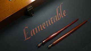 Writing Lamentable in Italic Calligraphy with Double Strokes Letters [upl. by Afinom]