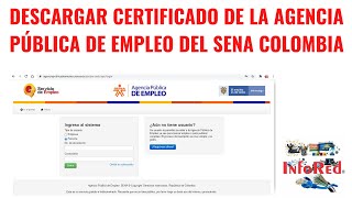 Cómo Descargar Certificado de la Agencia Pública de Empleo del SENA Colombia [upl. by Devona]