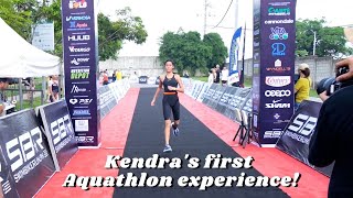 Kendras first Aquathlon experience [upl. by Ahsenek]