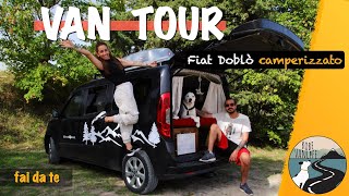 VAN TOUR  Fiat Doblò camperizzato fai da te  con bagno doccia frigo e pannello solare [upl. by Arayc]