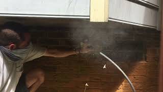 How To Clean CLOGGED Dryer VENT Short vent in CRAWL SPACE almetaldryervent [upl. by Ardnaz10]