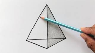 How to Draw a Tetrahedron Shape [upl. by Rehptosirhc]