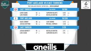 SACA Premier Cricket  West End Mens 1st Grade Div One  Rd10  Port Adelaide v East Torrens  Day 2 [upl. by Brendon]