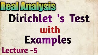 Dirichlet s Test for Uniform convergence  Examples  Series of Function  Real Analysis [upl. by Olnton225]