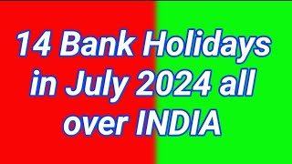 Bank holiday in July 2024  Bank holiday list [upl. by Llednahs]