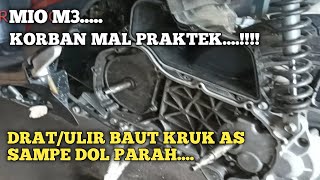 CARA ATASI DRAT KRUK AS MIO M3 YG DOLRUSAK❗plus cara pasang kruk as tanpa di palu [upl. by Schacker]