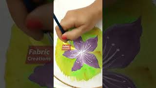 Fabric painting  beautiful flower on cotton cloth fabricpainting diy [upl. by Ahsinehs]