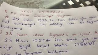 MİLLİ BAYRAMLAR VE DİNİ BAYRAMLAR KONU ANLATIMI [upl. by Cornell]