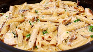 Slow Cooker Cajun Chicken Alfredo Recipe  Easy Dinner [upl. by Apple936]