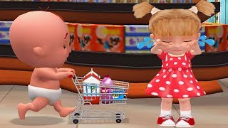 Being Considerate  Baby Haha Learn To Be Polite In Supermarket  Fun Educational Games For Kids [upl. by Airdnat]