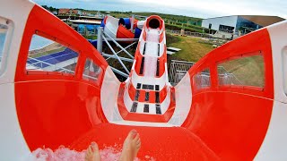 Insane WATER COASTER Slides Compilation Uphill Slides POVs [upl. by Notsae50]