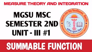 Summable function MGSU MSC semester 2nd [upl. by Akiria905]