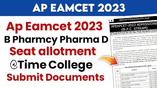 ap eamcet 2023 bipc 2nd Counselling seat allotment time  ap eamcet Bipc seat allotment 2023 [upl. by Arinaj656]