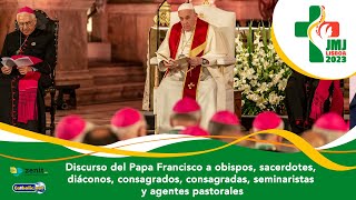 🇵🇹 Discurso del Papa Francisco a obispos sacerdotes diáconos consagrados seminaristas [upl. by Lemuelah]