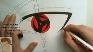 HOW TO DRAW EYES KAKASHI OBITO MANGEKYOU SHARINGAN COLOR [upl. by Aiynat]