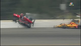 2018 Pocono ABC Supply 500  Robert Wickens Crazy Wreck [upl. by Zilla397]