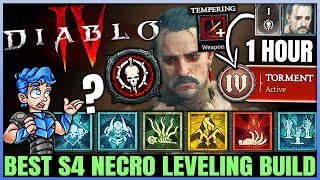 Diablo 4  New Best Necromancer Leveling Build  Season 4 FAST 1 to 70  Skill Tempering Gear Guide [upl. by Florin]