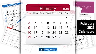 February 2025 Calendar  123FreeVectors [upl. by Notgnillew]