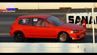 Honda Civic Orange LS vtec Turbo SANAIR DRAG [upl. by Anotal]