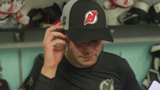 Jack Hughes Mercer Palat Hischier and Keefe speak after first O2 Arena practice [upl. by Nevak]