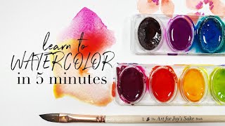 Learn to Paint Watercolor in 5 Minutes  Easy Beginner Watercolor Lesson [upl. by Ari]