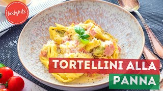 TORTELLINI ALLA PANNA Rezept  Mit cremiger SchinkenSahneSoße [upl. by Nosyk]