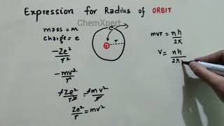 Bohrs radius Expression for Bohr Radius Class 11  Structure of Atom [upl. by Akcemat88]