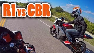 Yamaha R1 vs Honda CBR1000RR  150mph w DoItWithDan [upl. by Nnomae]