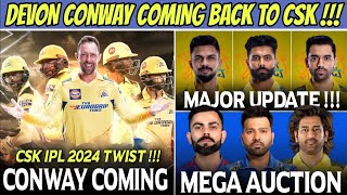 Devon Conway Coming Back To CSK 🔥 Mega Auction BIG Update 🤯  IPL 2024 News [upl. by Myrvyn]