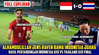 🔴ALHAMDULILLAH INDONESIA JUARA HASIL PERTANDINGAN INDONESIA U19 VS THAILAND U19 FINAL [upl. by Ipoillak]