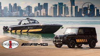 2020 Tirranna AMG Edition luxury sport boat and MercedesAMG G 63 Cigarette Edition Debut In Miami [upl. by Poland]