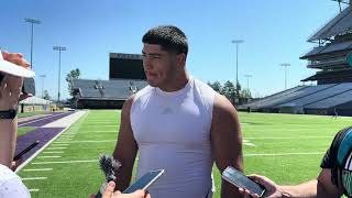 Husky Football Fall Camp 2024 interview with Sebastian Valdez [upl. by Allerus414]