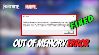 How to fix Out of Memory Error Fortnite chapter 5 season 4 [upl. by Rebe215]