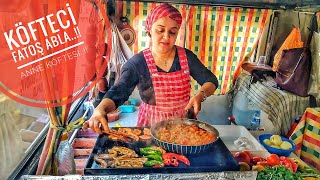 KÖFTECİ FATOŞ ABLA 40 YILLIK ANNE KÖFTESİ  EFSANE SOKAK LEZZETLERİ  Turkish Street Food [upl. by Gentille]