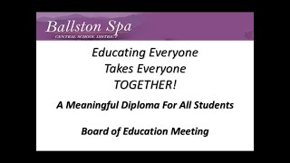 Ballston Spa Board of Education Meeting  October 4 2023 [upl. by Aifas]