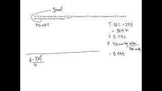 Determine molar mass of a gas example [upl. by Aliuqa130]