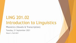 Introduction to Linguistics Lecture 3 Phonetics II [upl. by Cory853]