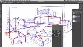 Two Point Perspective Demo with Instructor Philip Dimitriadis [upl. by Marcille312]