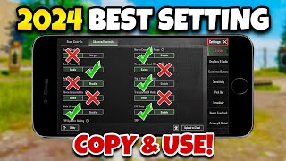 PUBG MOBILE 2024 BEST SETTINGS amp SENSITIVITY🔥COPY amp USECODE☑️ [upl. by Nwad]