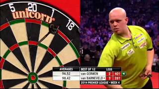 Raymond van Barneveld vs Michael van Gerwen  Premier League of Darts 2014  Week 4 [upl. by Daveda]