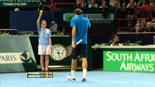 Roger Federer Unbelievable Backhand vs Tomas Berdych [upl. by Eed]