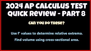 AP TEST Review  2024 Part 8  Can you do these fyp apcalculus calculus [upl. by Ajani832]