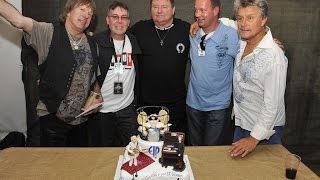 Emerson Lake amp Palmer being presented with a 40Th Anniversary Cake at the High Voltage Festival [upl. by Haridan]