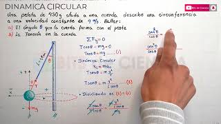 🟢 CALCULAR el Angulo y la tensión de la cuerda  DINAMICA CIRCULAR UMSA 🇧🇴 ⭐ [upl. by Korella]